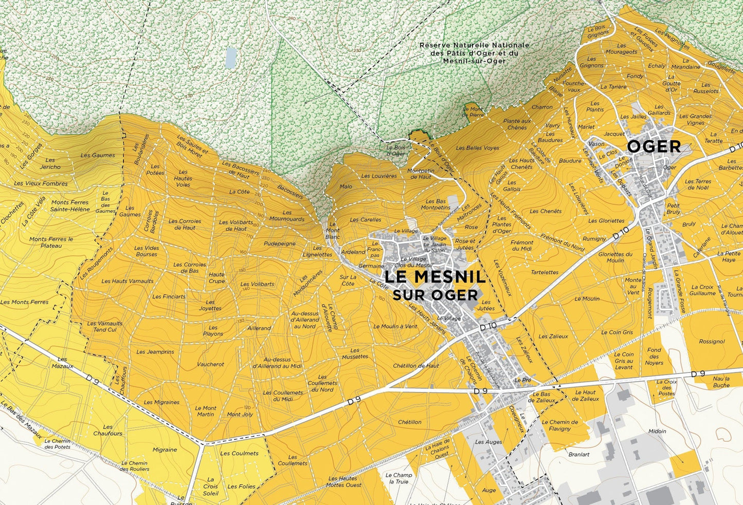 Côte des Blancs Carte