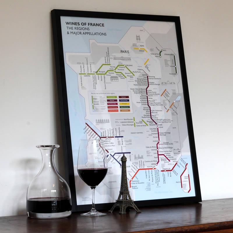 Metro wine map of France