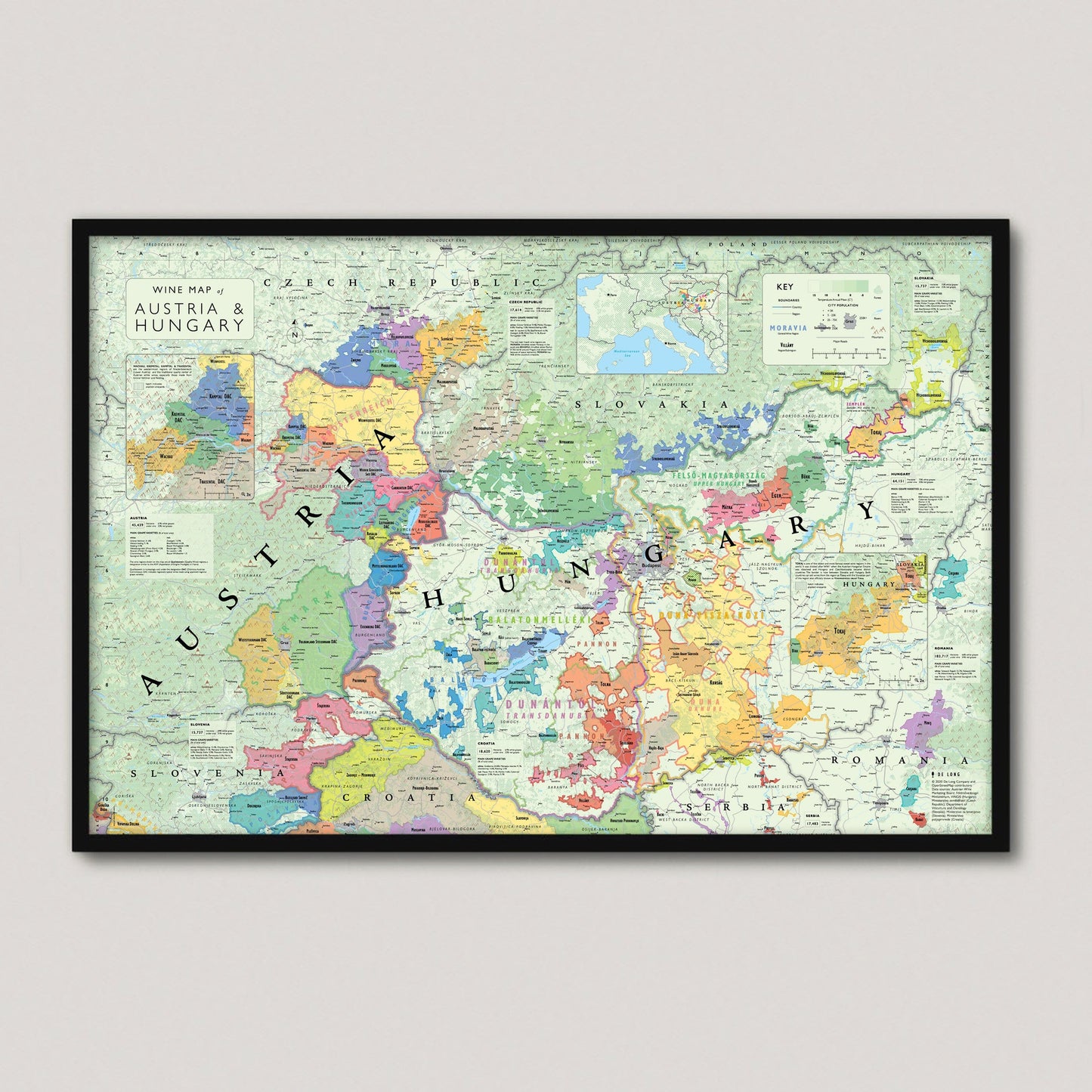 Carte des vins d'Autriche et de Hongrie