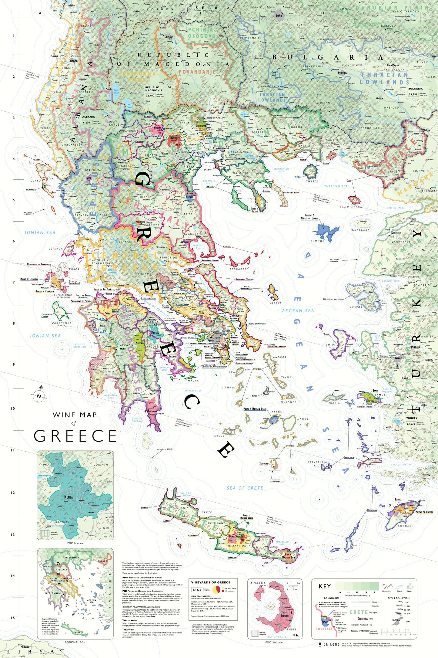 Carte des vins de Grèce, format coffret