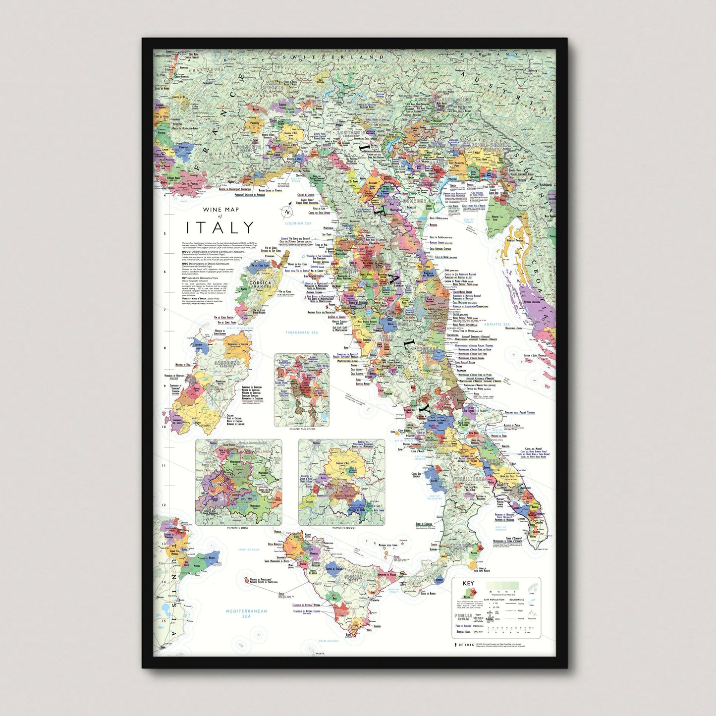 Wine map of Italy