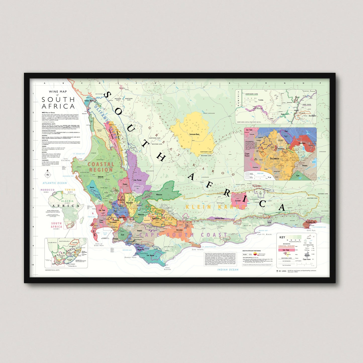 Carte des vins d'Afrique du Sud