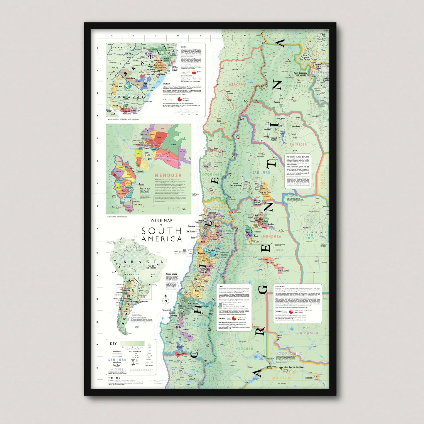 Carte des vins d'Amérique du Sud