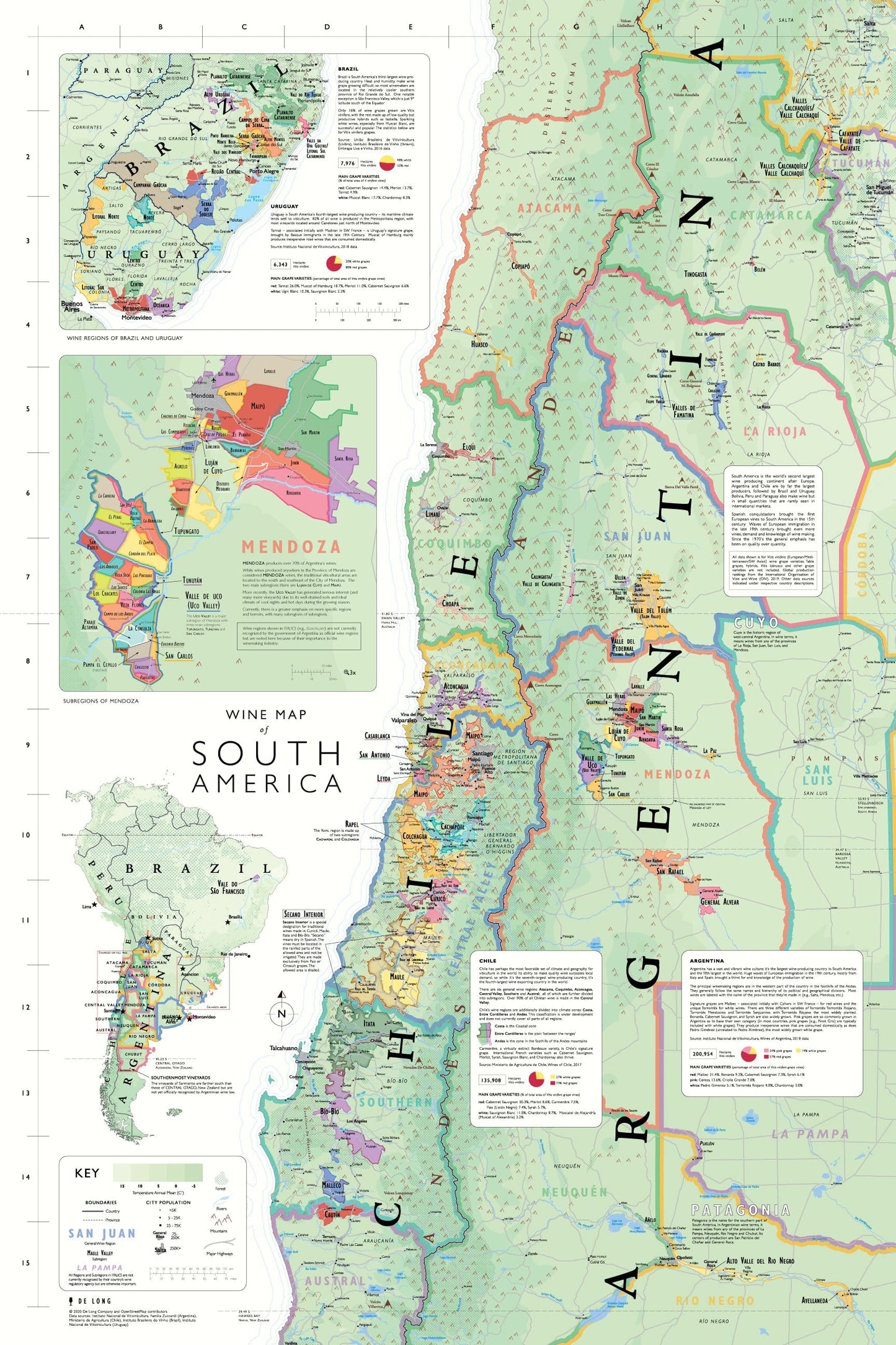 Carte des vins d'Amérique du Sud, format coffret