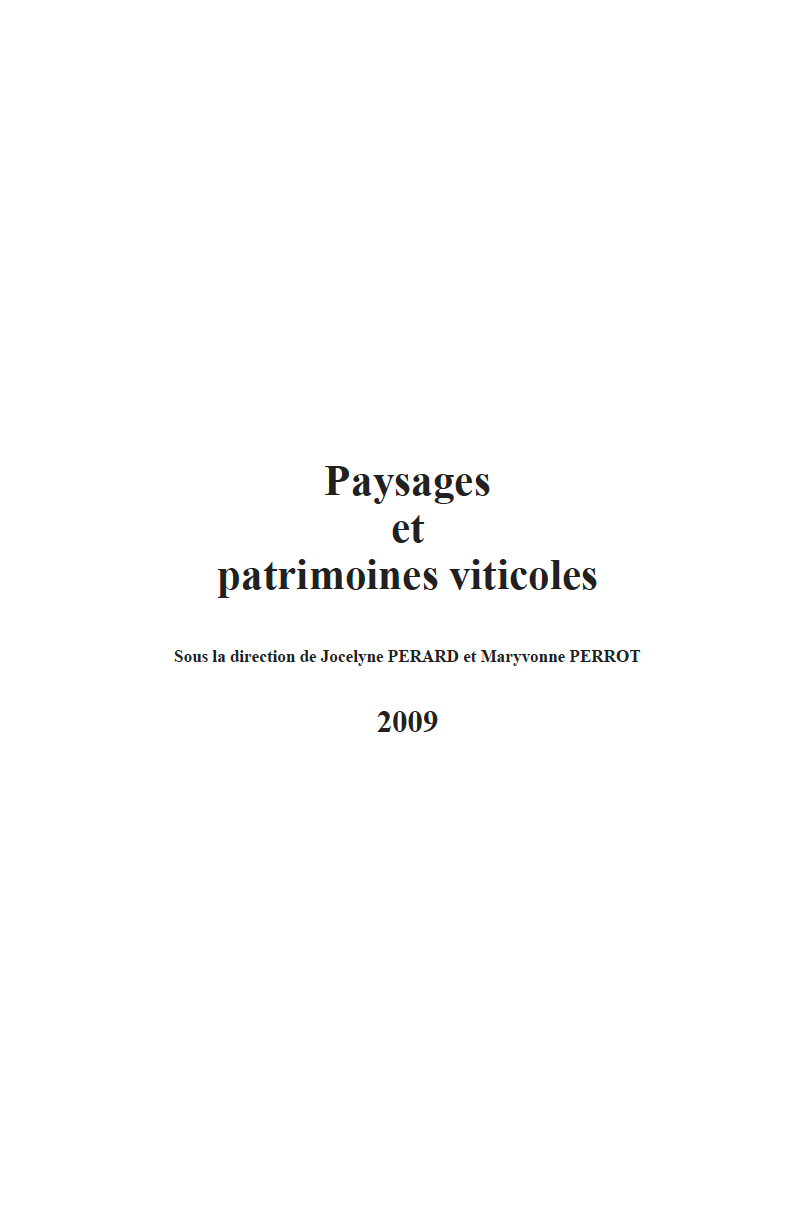 Rencontres du Clos-Vougeot – “Landscapes and wine heritage” (2009)