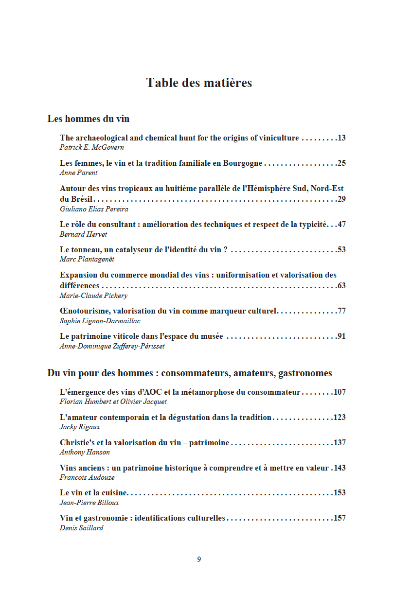 Rencontres du Clos-Vougeot – “Men and wine: wine, heritage and marker of cultural identity” (2010)