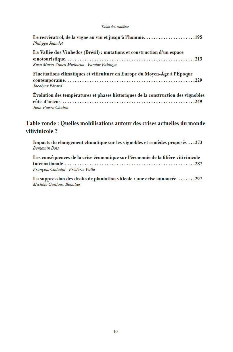 Rencontres du Clos-Vougeot – “Crises, mutations and innovations: the future of the wine world” (2012)