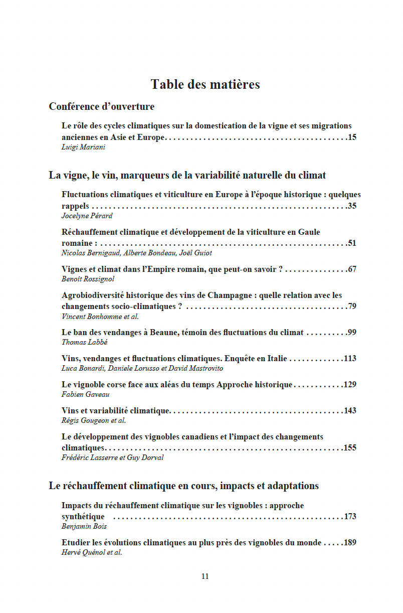 Rencontres du Clos-Vougeot – “Climate fluctuations and vineyards, from the Neolithic to the present: impacts, resilience and perspectives” (2019)