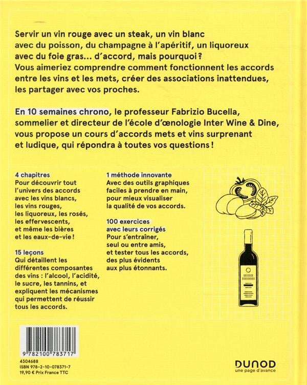 Mon cours d'accords mets et vins en 10 semaines chrono