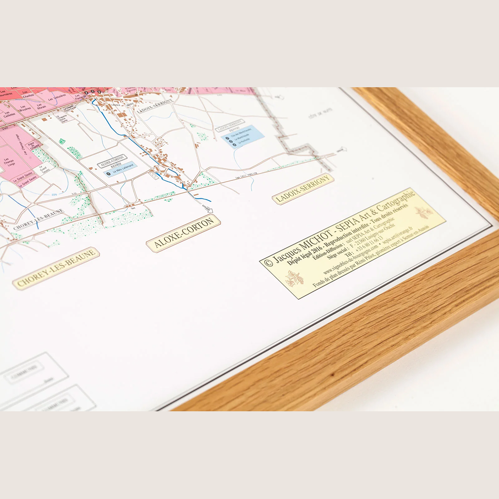 Cartes des climats de Bourgogne : Côte de Beaune et Côte de Nuits (lot de 2 cartes)