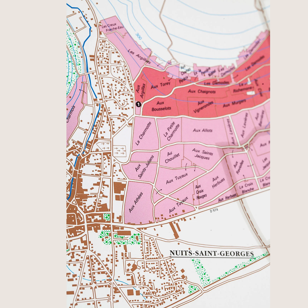 Cartes des climats de Bourgogne : Côte de Beaune et Côte de Nuits (lot de 2 cartes)