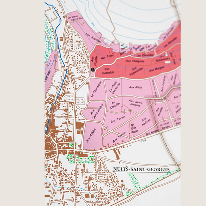 Cartes des climats de Bourgogne : Côte de Beaune et Côte de Nuits (lot de 2 cartes)