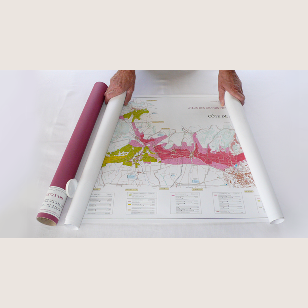 Cartes des climats de Bourgogne : Côte de Beaune et Côte de Nuits (lot de 2 cartes)
