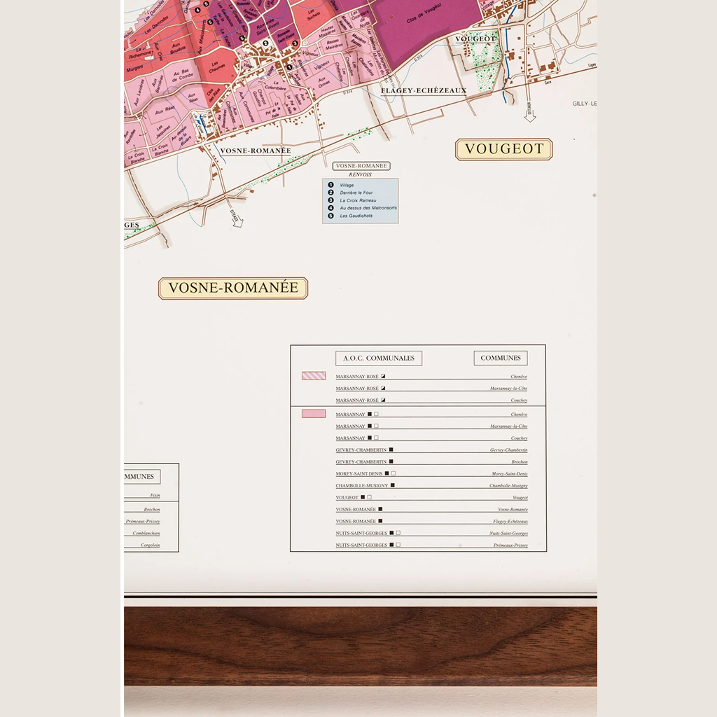 Cartes des climats de Bourgogne : Côte de Beaune et Côte de Nuits (lot de 2 cartes)