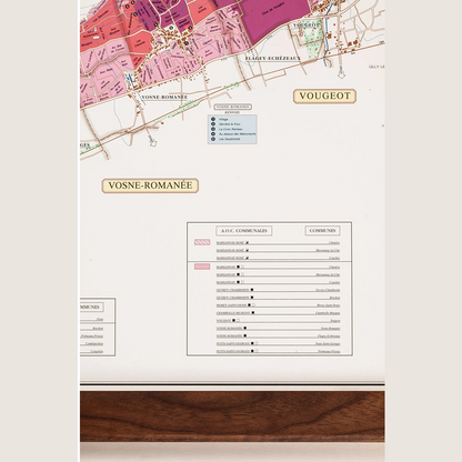 Cartes des climats de Bourgogne : Côte de Beaune et Côte de Nuits (lot de 2 cartes)