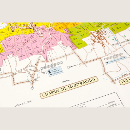 Cartes des climats de Bourgogne : Côte de Beaune et Côte de Nuits (lot de 2 cartes)