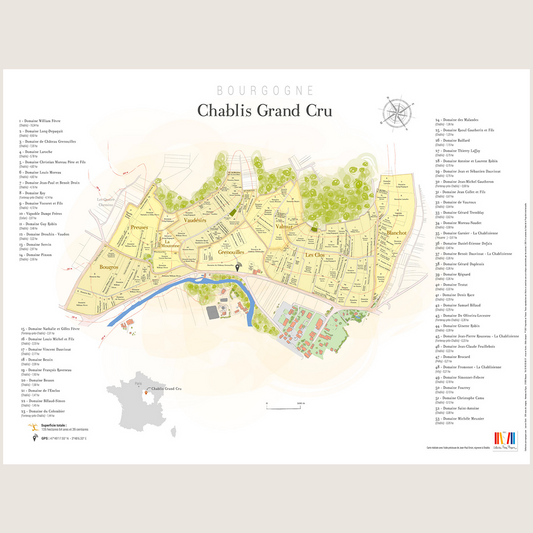 Carte parcellaire murale : Chablis Grand cru