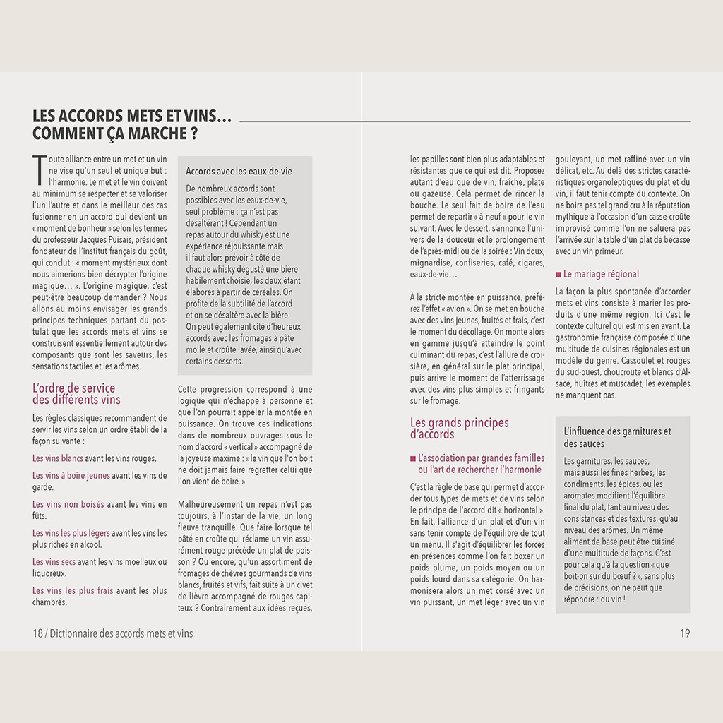 Le petit Dictionnaire Hachette des Accords Mets et Vins