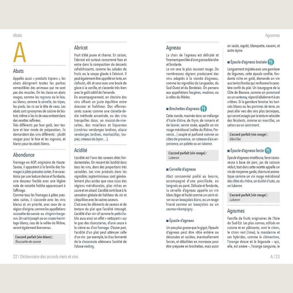 Le petit Dictionnaire Hachette des Accords Mets et Vins