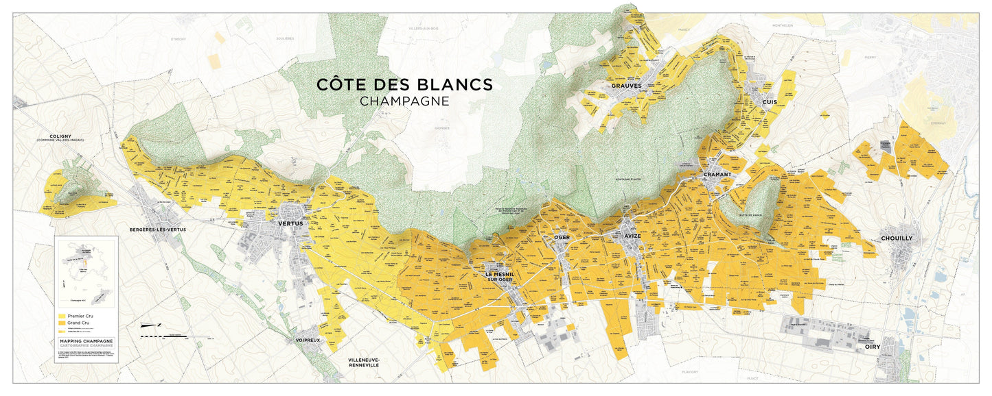 Côte des Blancs Carte