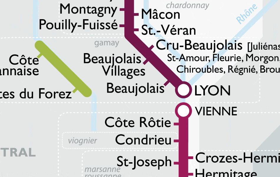 Metro wine map of France