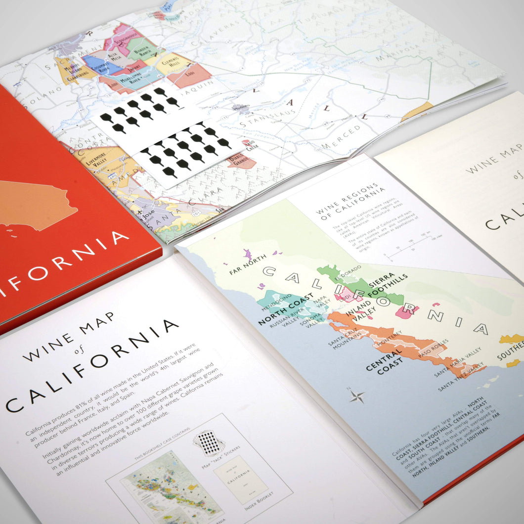 Wine map of California, bookshelf edition