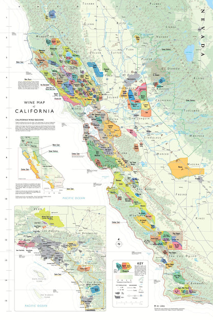 Carte des vins de Californie, format coffret