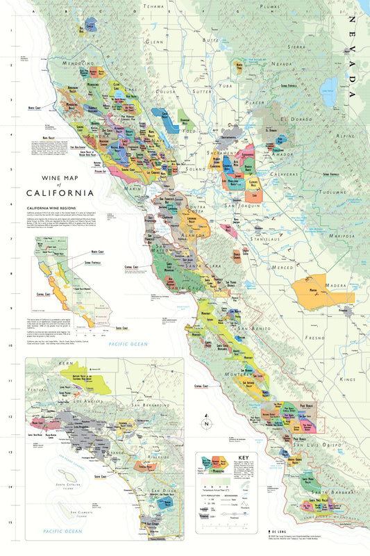 Carte des vins de Californie