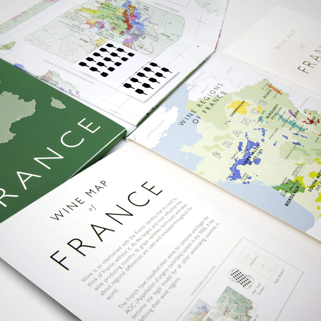 Wine map of France, bookshelf edition
