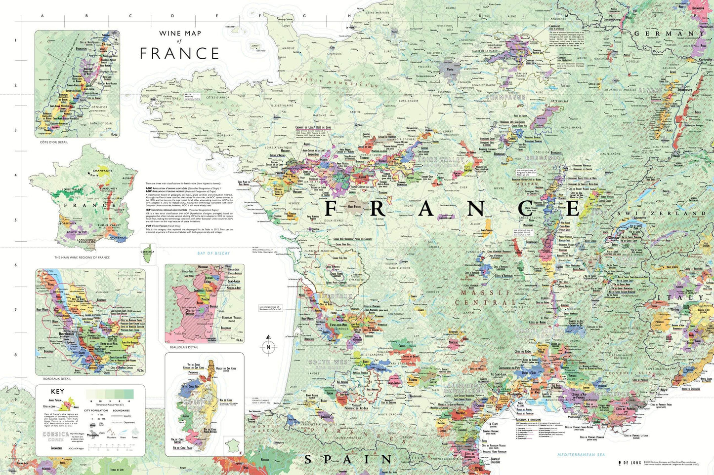 Carte des vins de France, format coffret