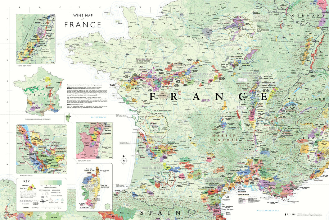 Wine map of France