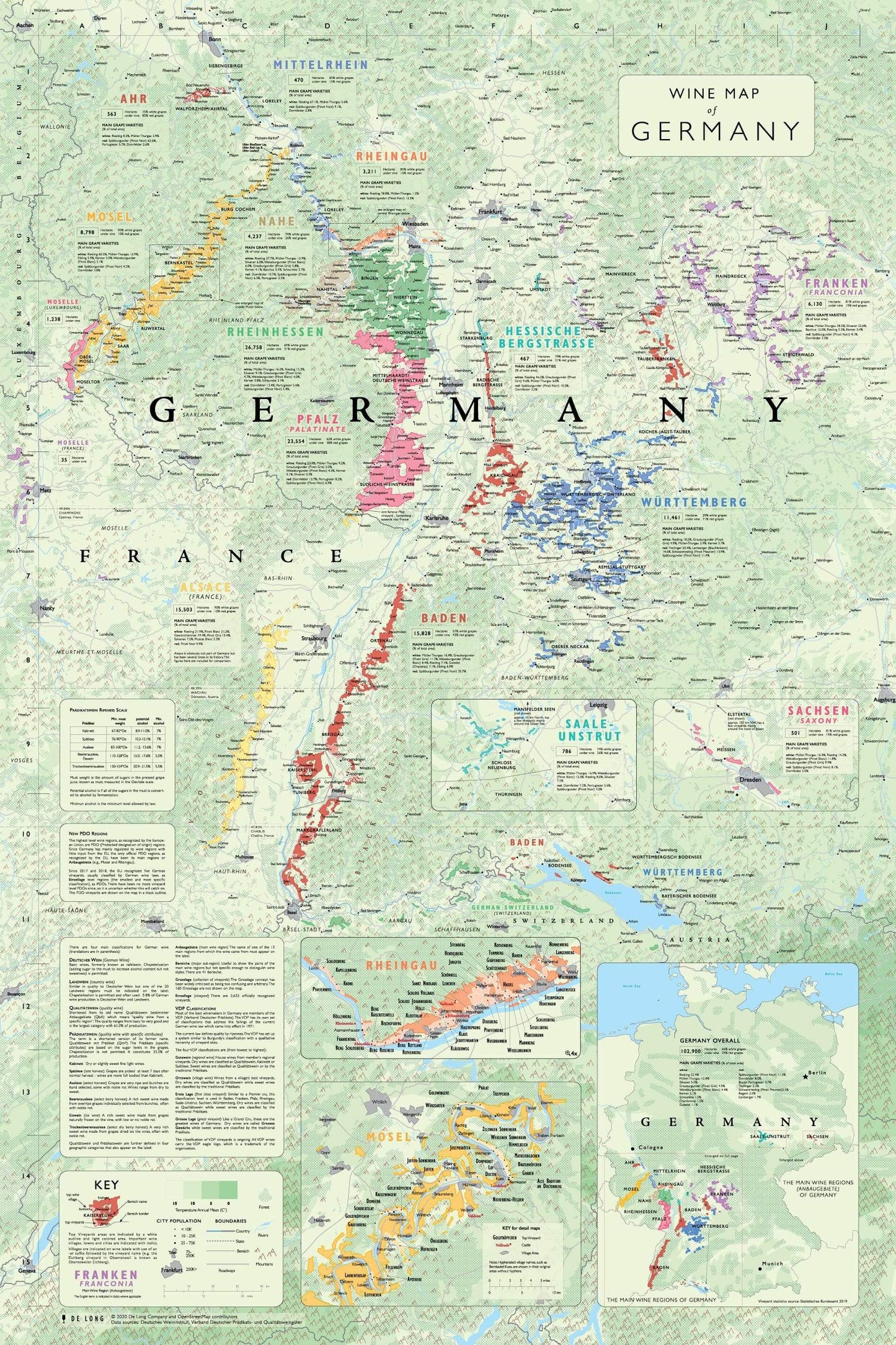 Carte des vins d'Allemagne, format coffret