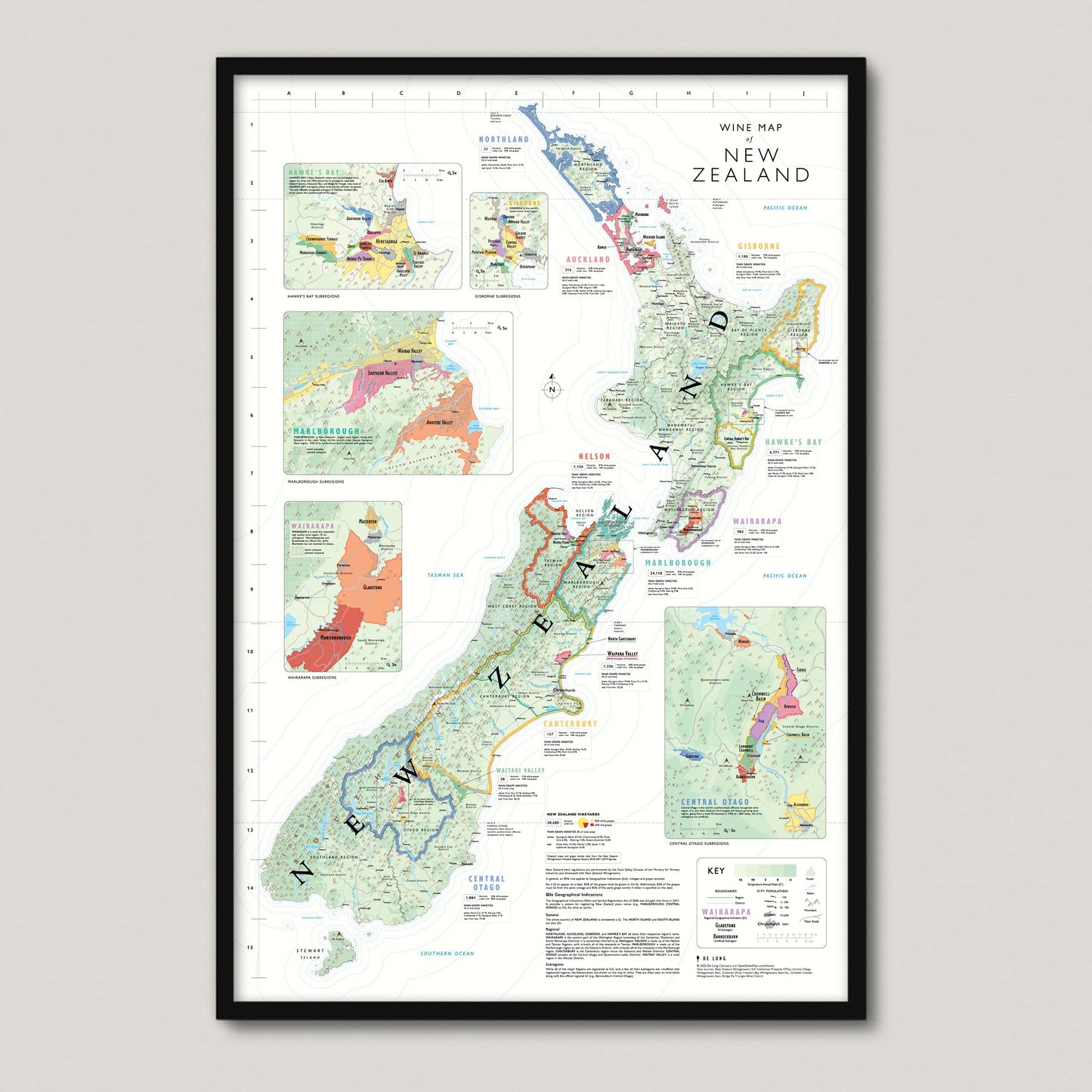 Carte des vins de Nouvelle-Zélande