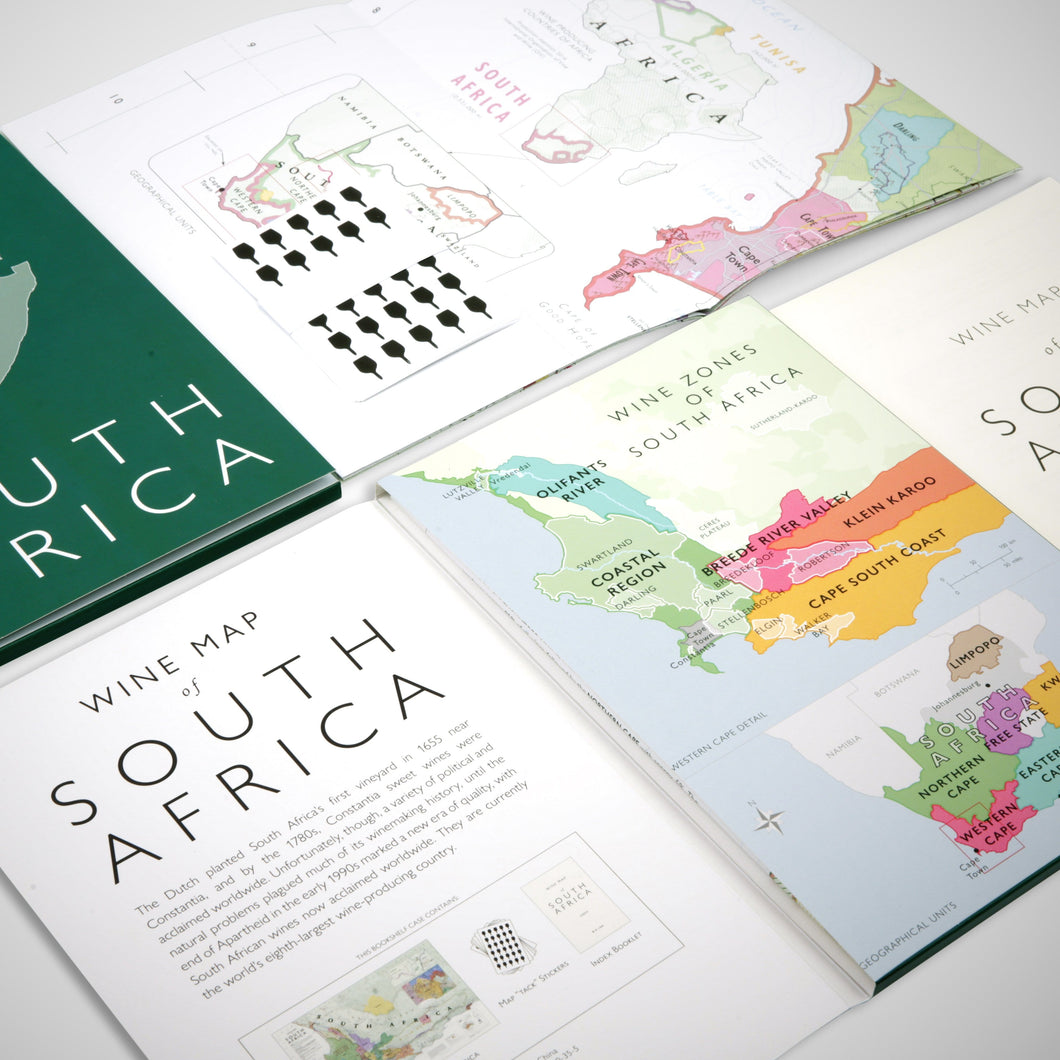 Wine map of South Africa, bookshelf edition