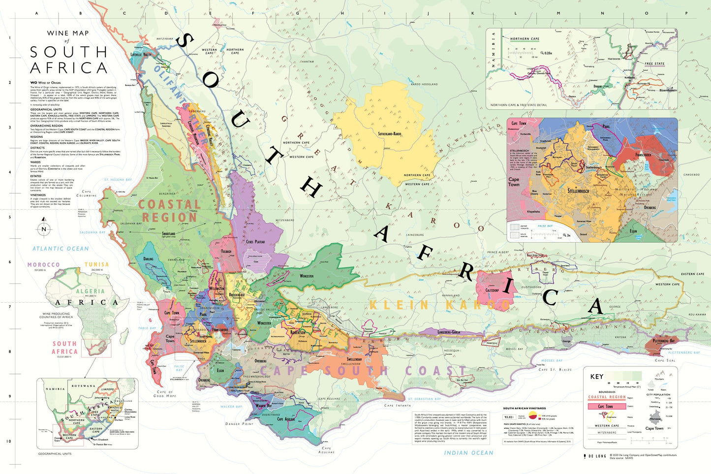 Wine map of South Africa, bookshelf edition