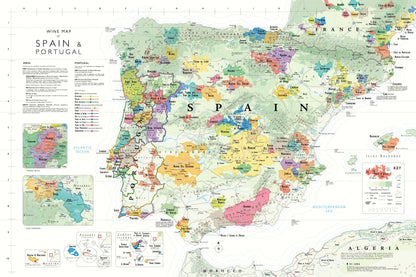Carte des vins d'Espagne et du Portugal, format coffret