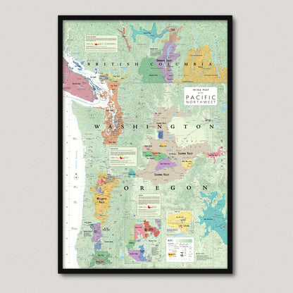 Wine map of the Pacific Northwest 