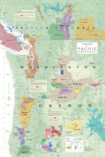 Load image into Gallery viewer, Wine map of the Pacific Northwest, bookshelf edition
