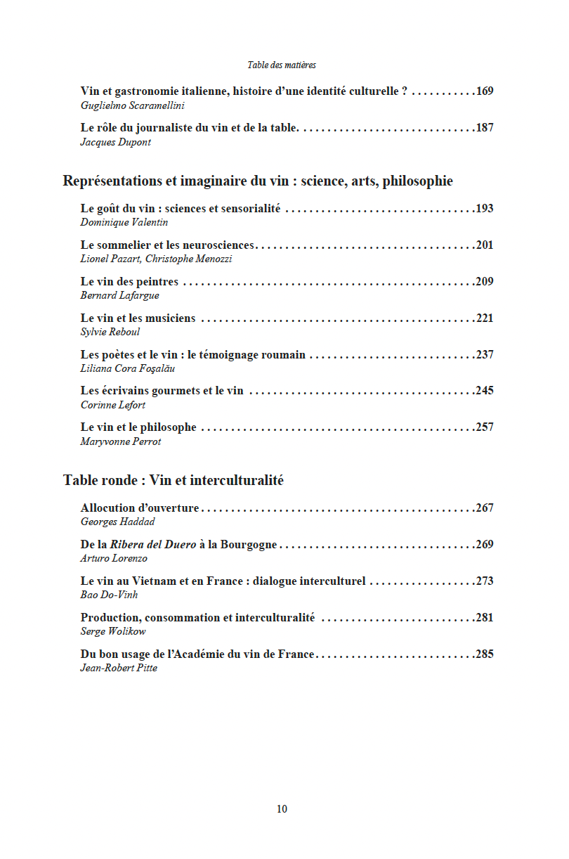 Rencontres du Clos-Vougeot – "Des hommes et du vin: le vin, patrimoine et marqueur d'identité culturelle" (2010)